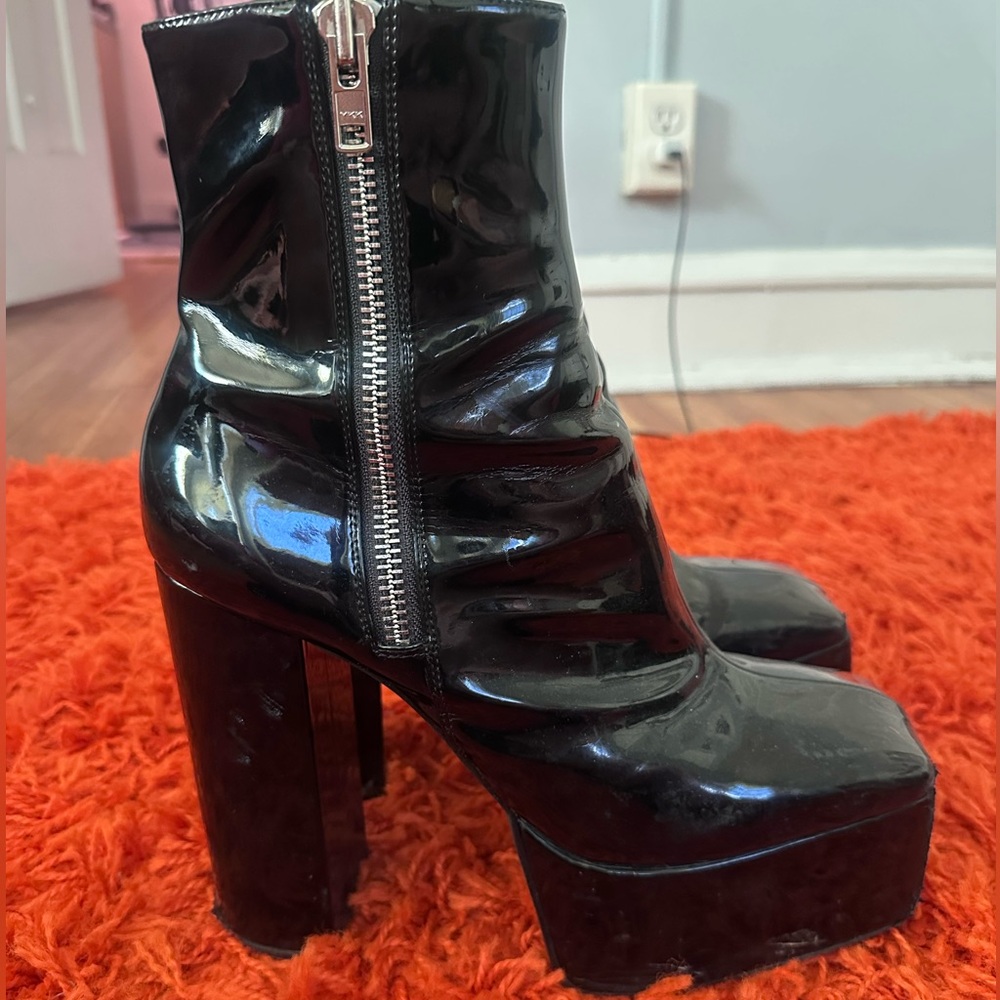 SYRO RANCHO Black Patent-Leather Ankle Boots